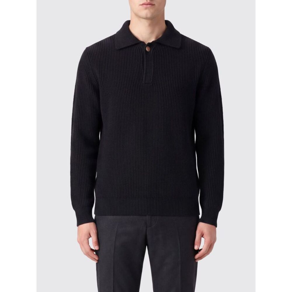 Ballantyne Men Ballantyne Slim Fit Long-Sleeved Wool Polo Shirt